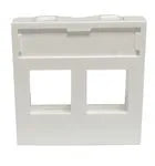 MODULE 45x45 2 PORTS BLANC Keystone ATTACHES RENFORCEES / SANS VOLET – vue 2