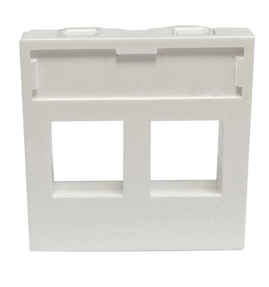MODULE 45x45 2 PORTS BLANC Keystone ATTACHES RENFORCEES / SANS VOLET
