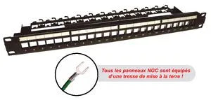 Panneau de brassage réseau 1U 19' Cat6A équipé 24 RJ45, noir – vue 2