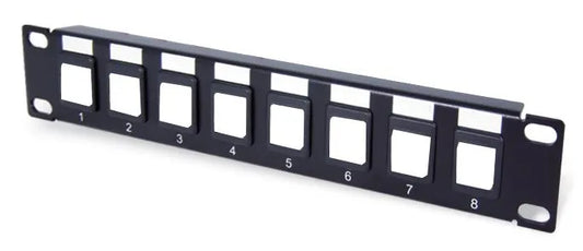 Panneau de brassage réseau nu 1U 10' pour 8 ports RJ45, noir