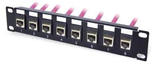 Panneau de brassage réseau 1U 10' Cat6A avec 8 noyaux, noir – vue 2