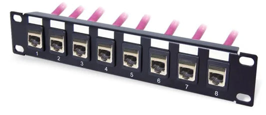 Panneau de brassage réseau 1U 10' Cat6 avec 8 noyaux, noir