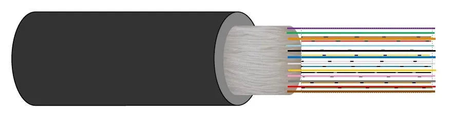 CÂBLE 24 FO MULTIMODE INT/EXT 500M 50/125 OM3 DCA Structure serree 900um noire LSZH, anti rongeurs