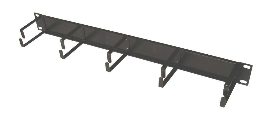 BANDEAU GUIDE CÂBLE 1U 5 ANNEAUX Noir