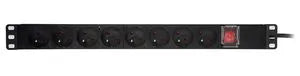 Bloc de distribution électrique PDU bandeau alim 19' 8P + inter noir – vue 2
