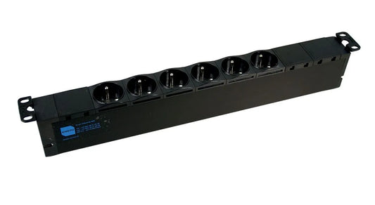 Bloc de distribution électrique PDU bandeau alu 6 prises secteur 19''