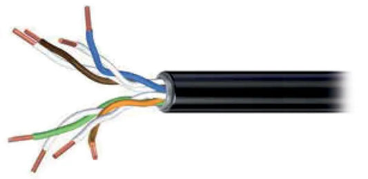 CÂBLE CAT5E UTP +GAINE PE EXTERIEUR 100m AWG24