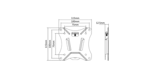 FIXATION MURALE 10-30' 25KG VESA maximum :100x100mm / VESA minimum :75x75mm – vue 6