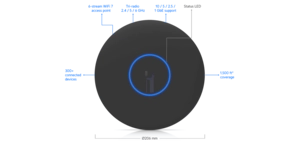 ACCESS POINT WIFI 7 10GbE TRI BAND NOIR 6 spatial streams / 300 devices / 140m2 – vue 3