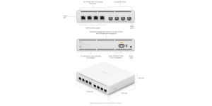 UISP SWITCH PLUS SWITCH 4 PORTS 2.5GbE PoE + 4 PORT 10G SFP+ – vue 3