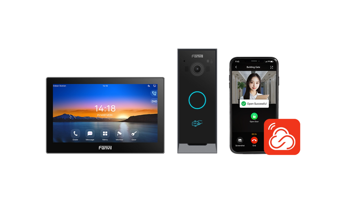 Interphone Comprend le Visiophone i504W + portier vidéo i60