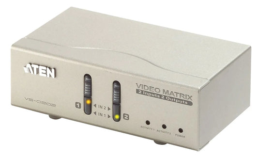 Commutateur KVM matrix switch audio 2 pc => 2 écran